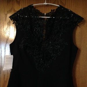 NWT BEBE sleeveless top Black lace XS